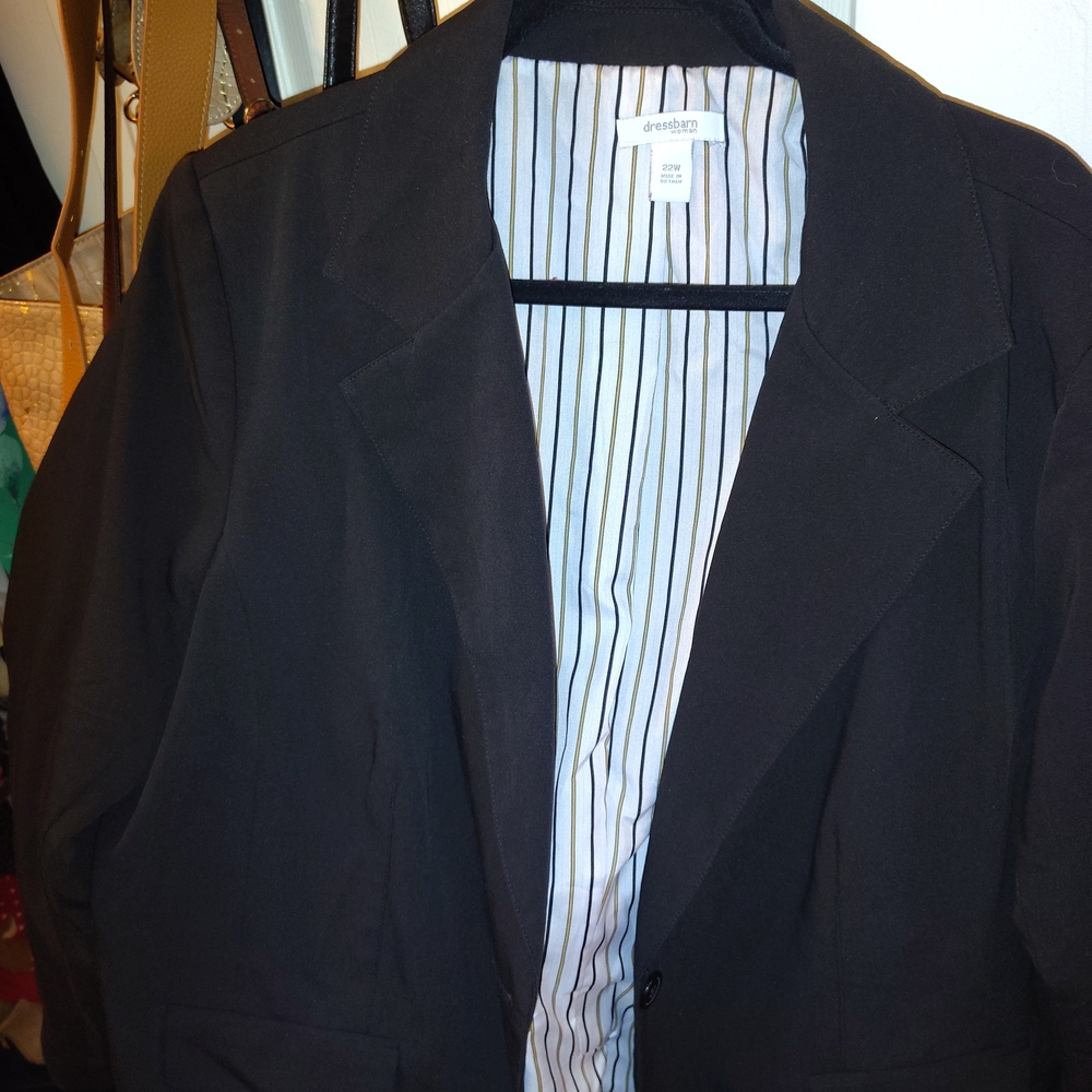 Black Blazer with Striped Lining